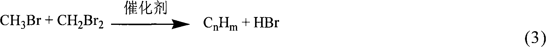 Method for preparing methyl bromide, high-carbon hydrocarbon, methanol or dimethyl ether by bromine oxidation of methane