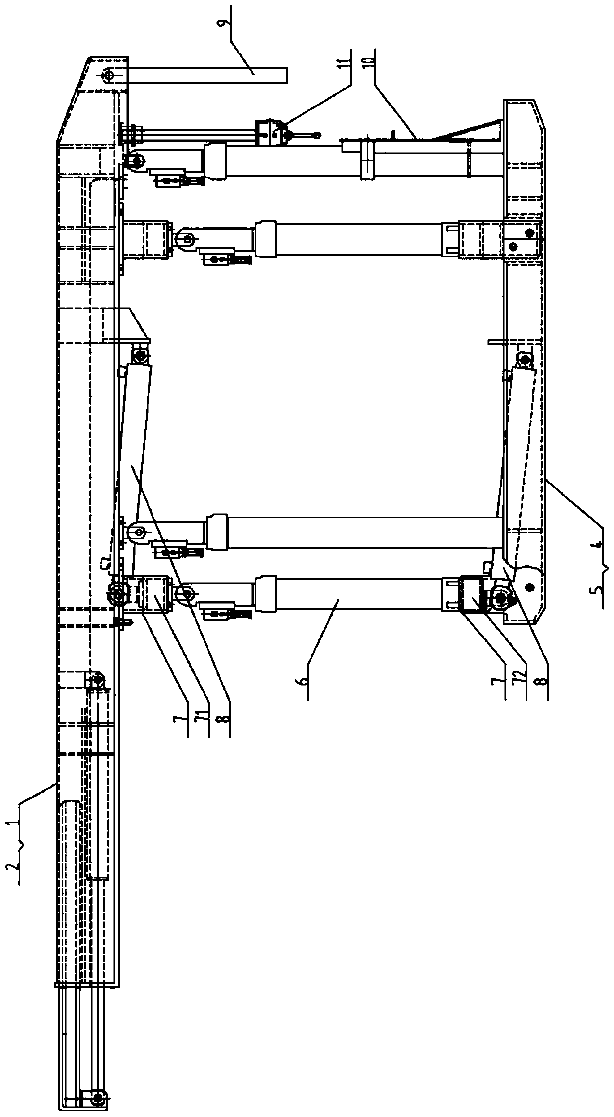 A fully loaded self-moving anti-fall and anti-skid hydraulic support