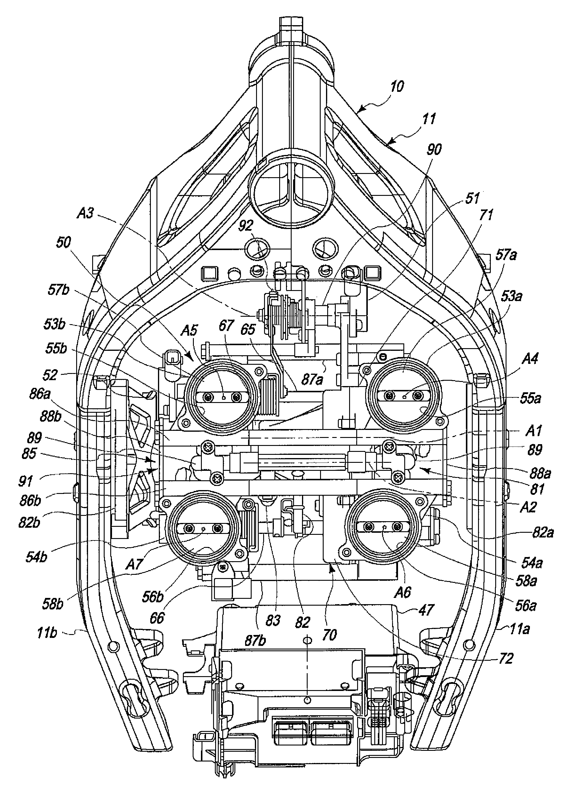 Engine unit and vehicle provided with the same