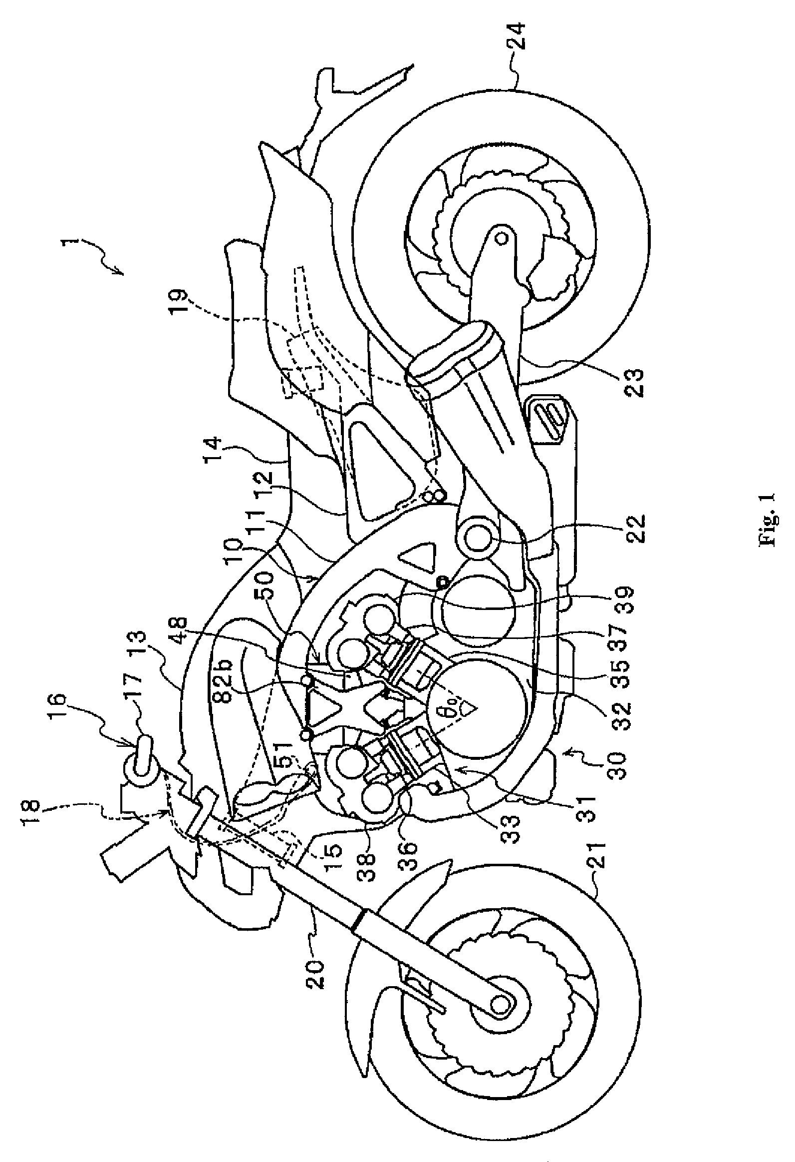 Engine unit and vehicle provided with the same