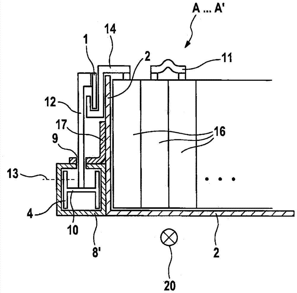 Battery pack with a separating device