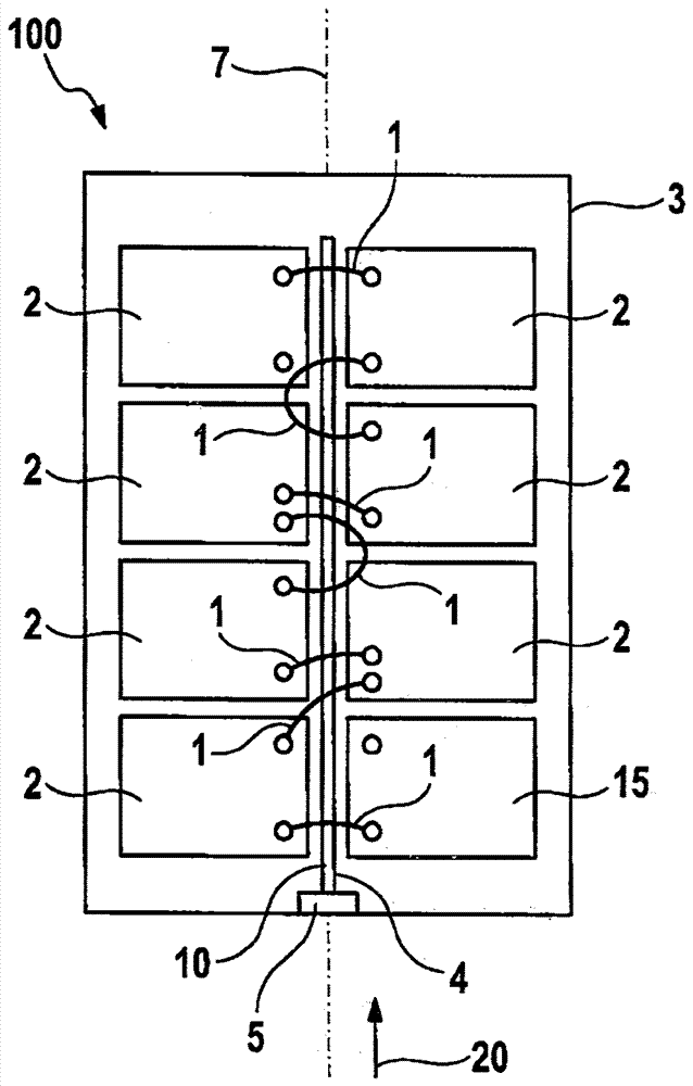 Battery pack with a separating device