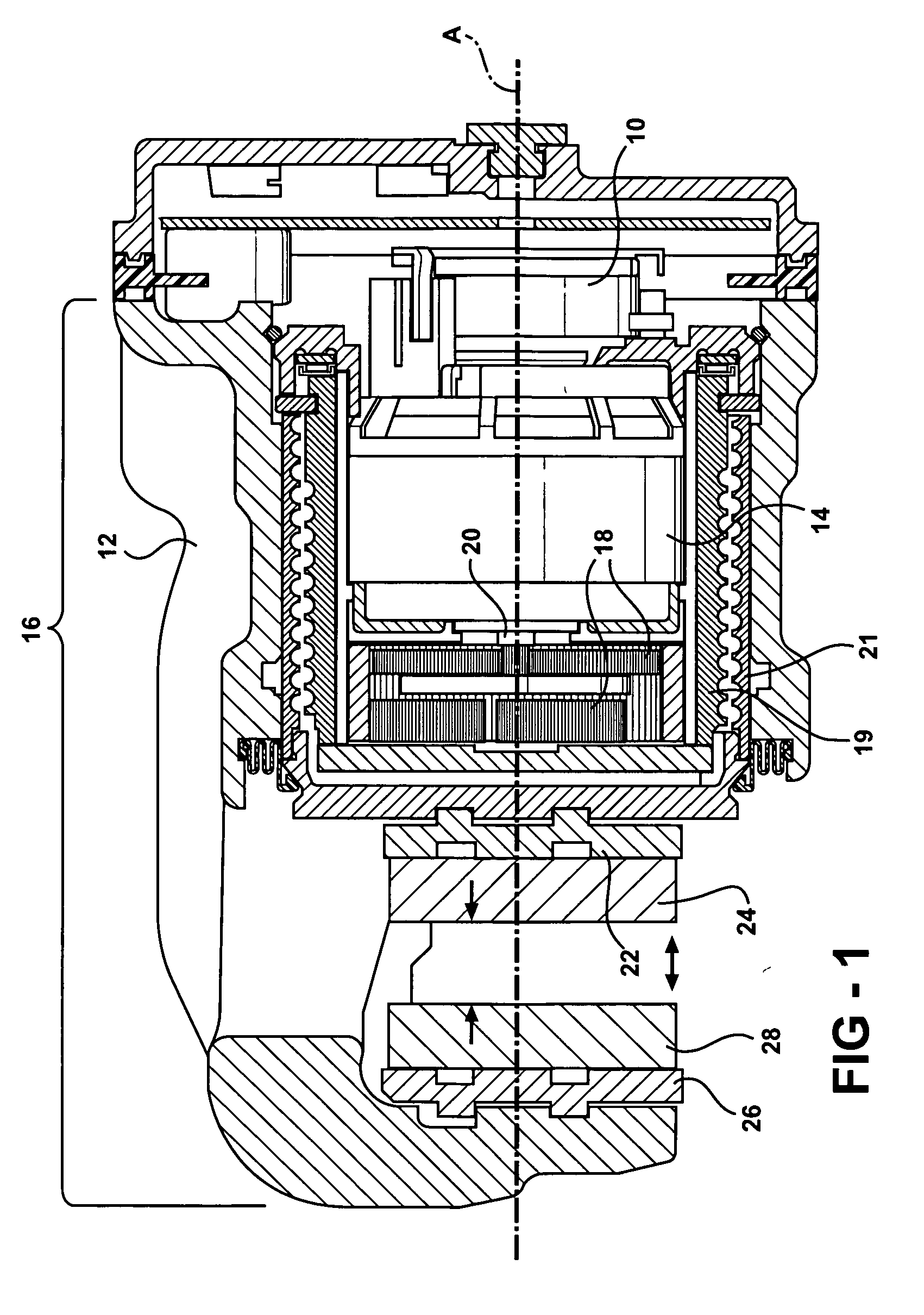 Park brake system having a latching device