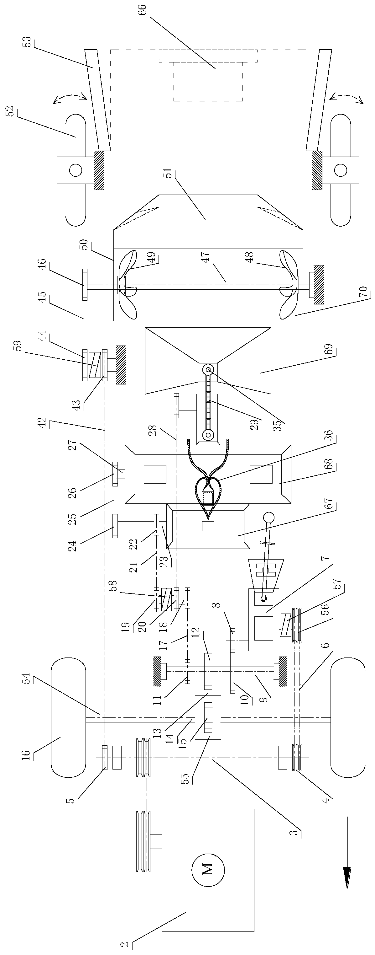 Walking self-propelled potato planting machine