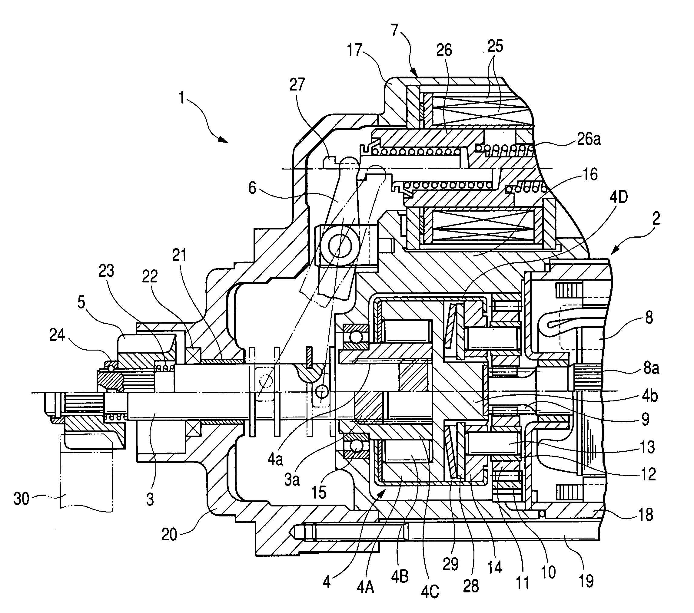 Engine starter with impact absorber