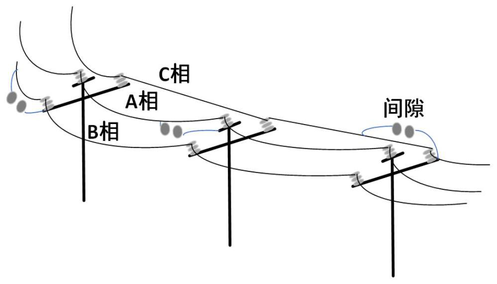 Single-phase installation structure and test method for parallel gap of 10kv distribution line