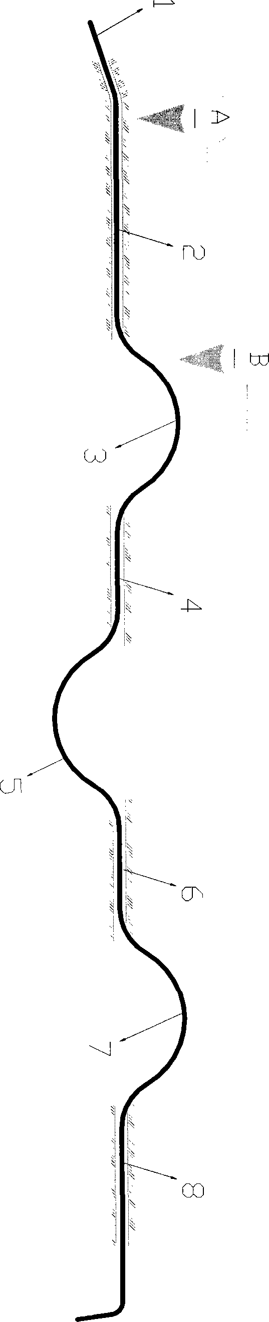 Grading seabed pipeline construction method via ditching twice and stopping bending through preheating