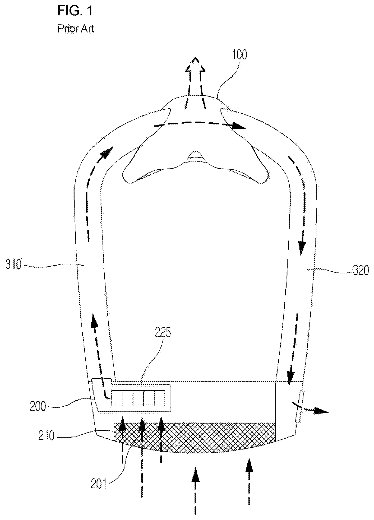 Powered air purifying respirator composing 2-channel structure for air support