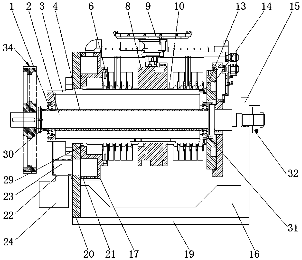 Five-axis linkage transverse-changing device for diaper production
