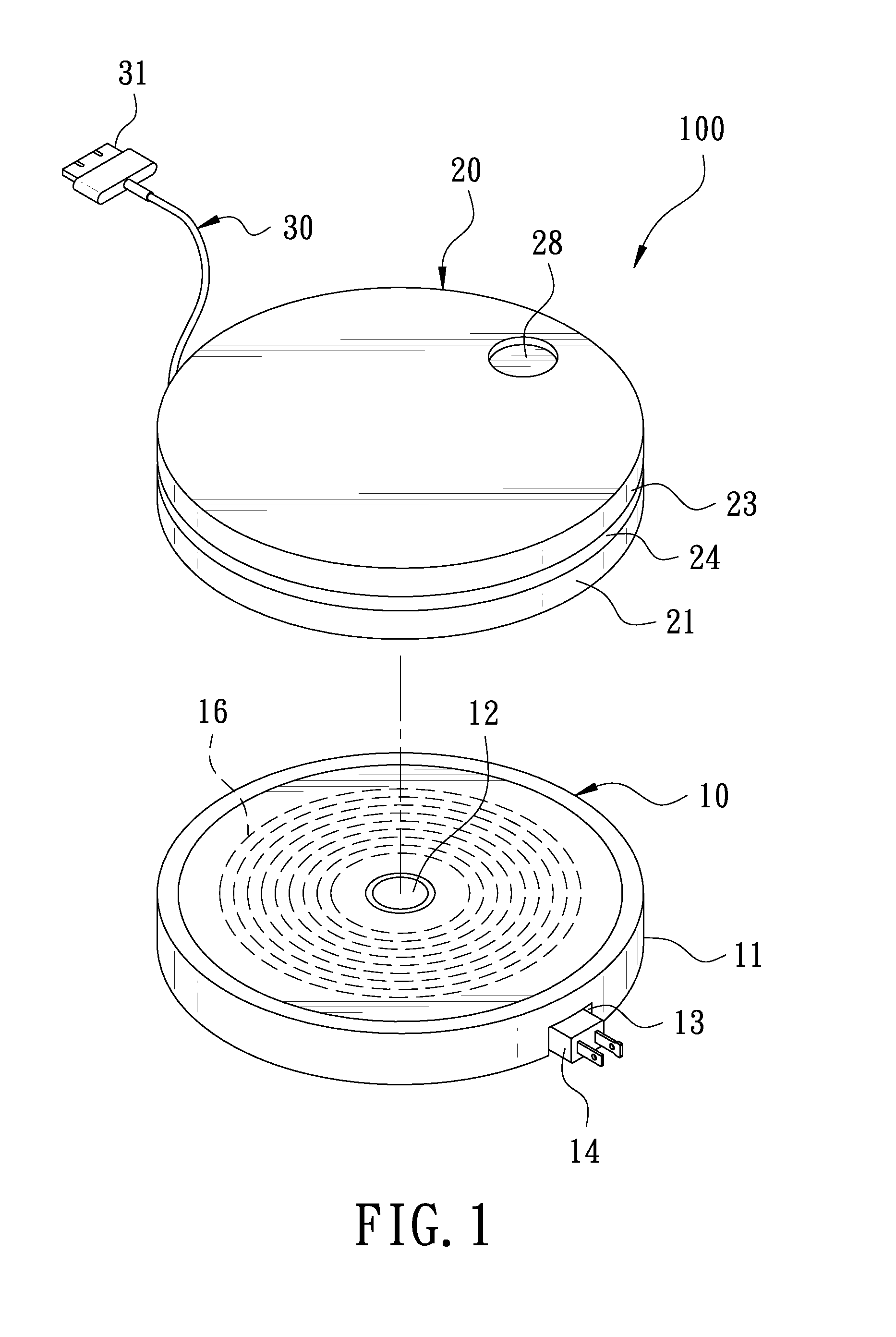 Electric induction charger capable of collecting electric wire