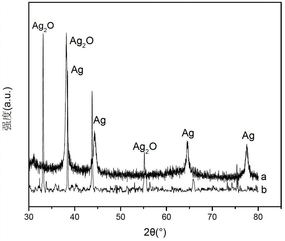 Preparation method of Ag-Ag2O hetero-structure silver material