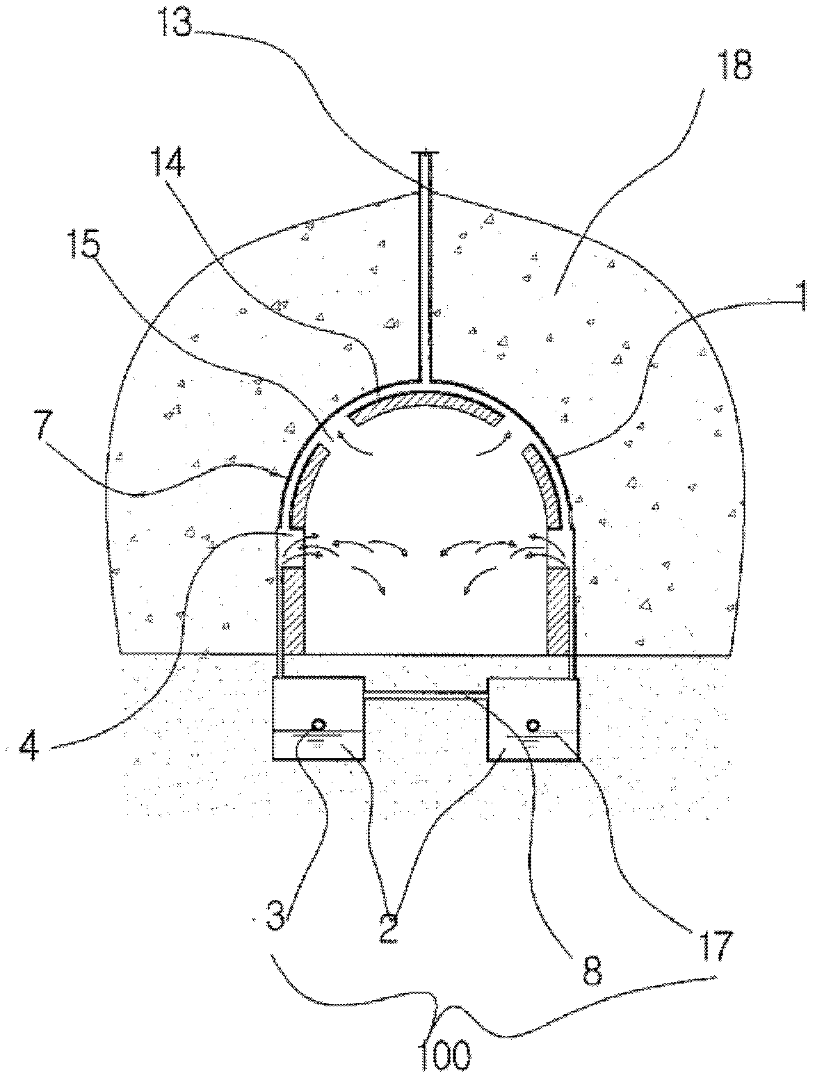 Tunnel air-exchange device using a natural air-exchange method