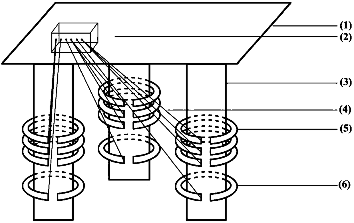 Antifouling device based on platform steel pile ring type electrolytic antifouling electrode and its realization method