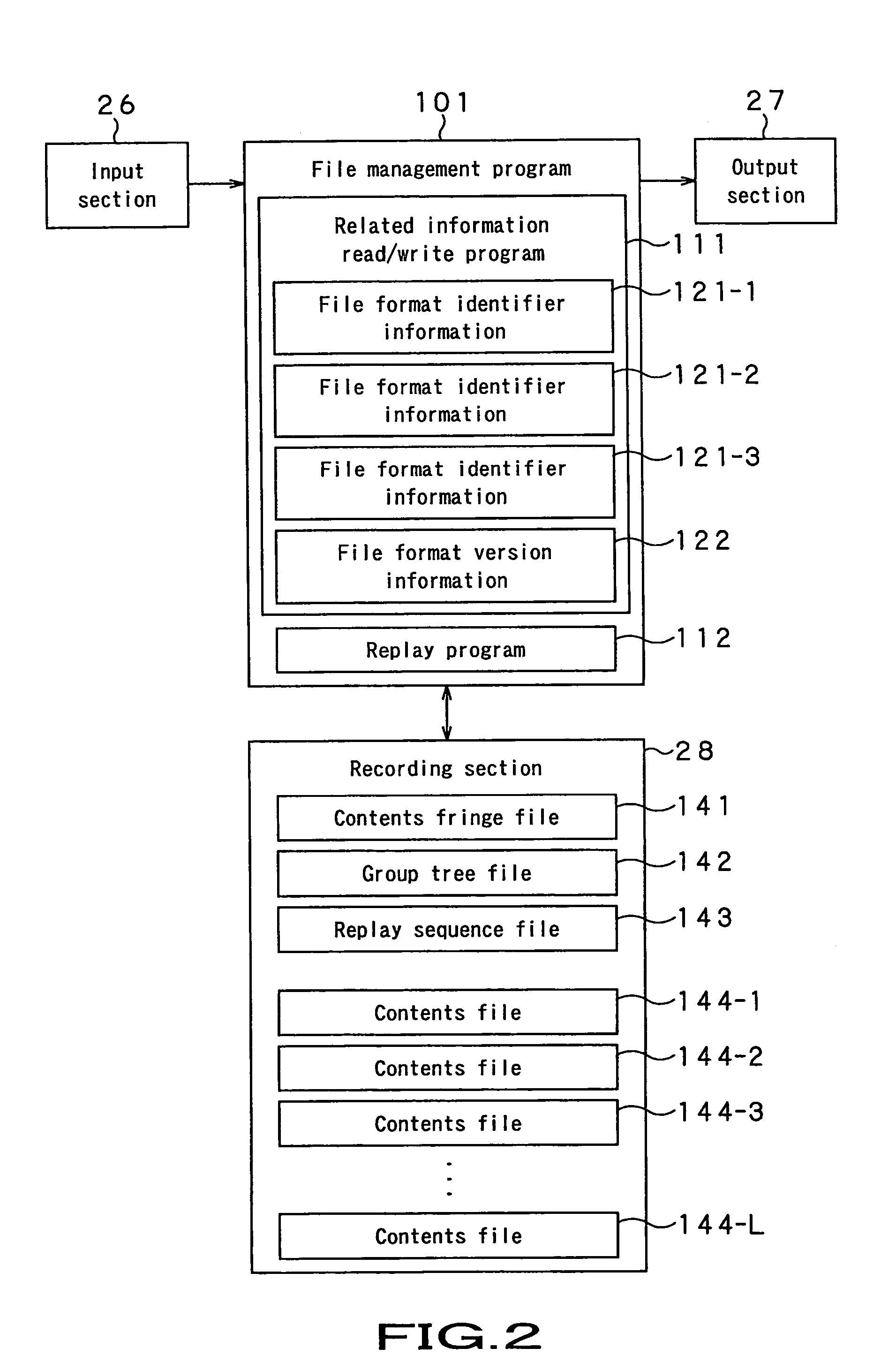 Device and method for processing content and an information file related to the content