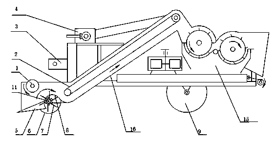 Seedling and peanut picking-up and conveying device of peanut harvest
