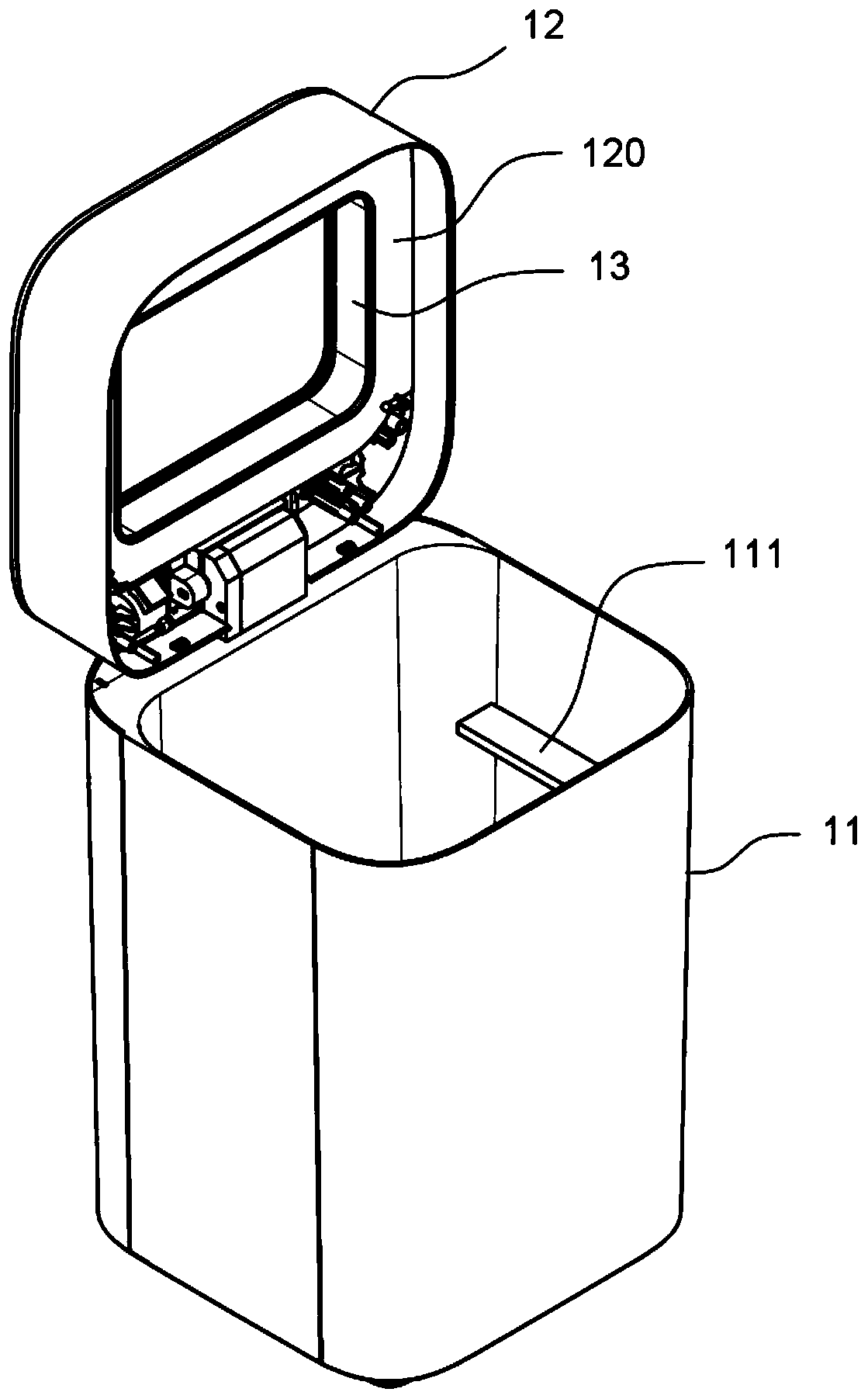 Intelligent garbage can provided with liftable type heat-sealing device