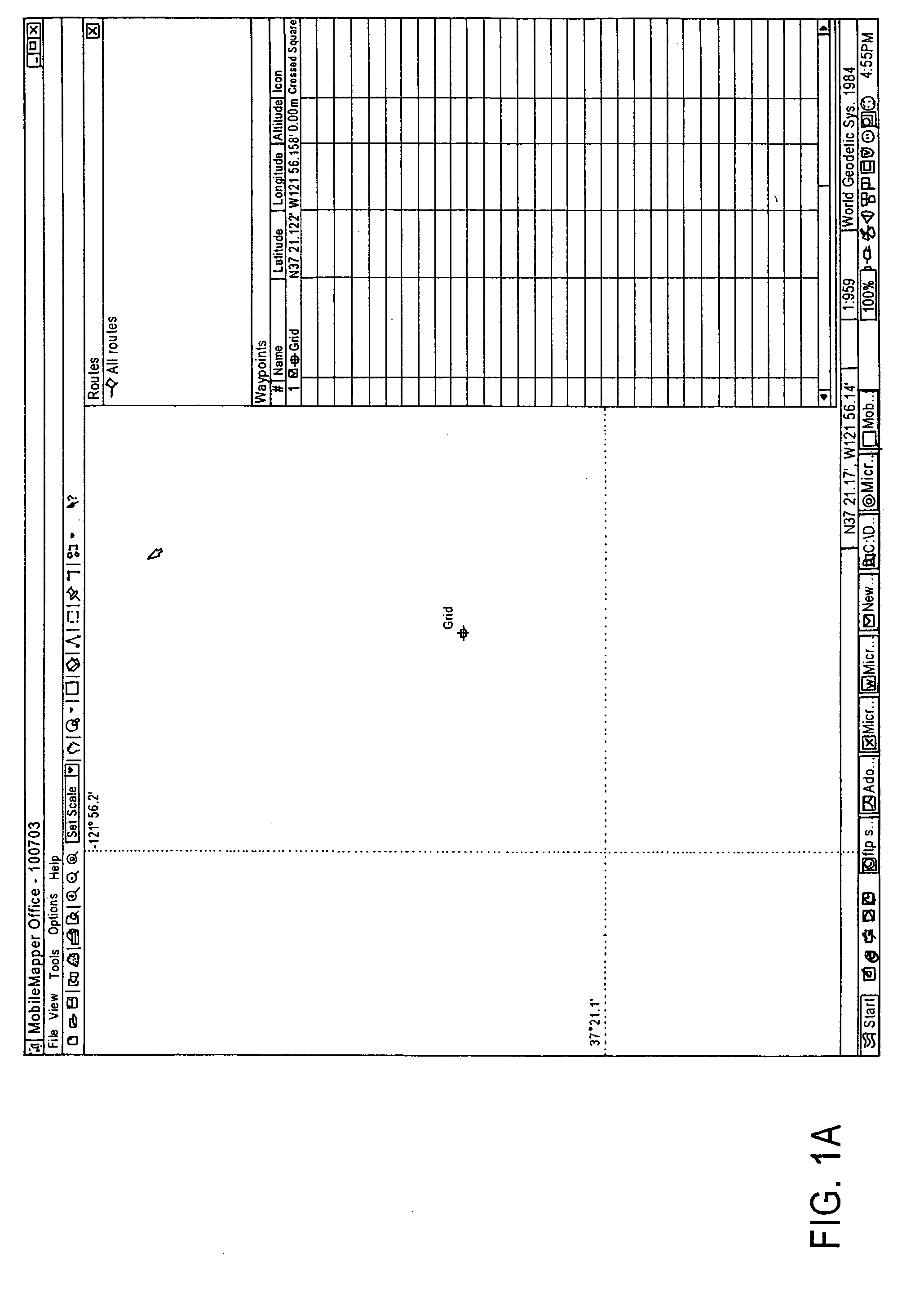 Grid mapping utility for a GPS device