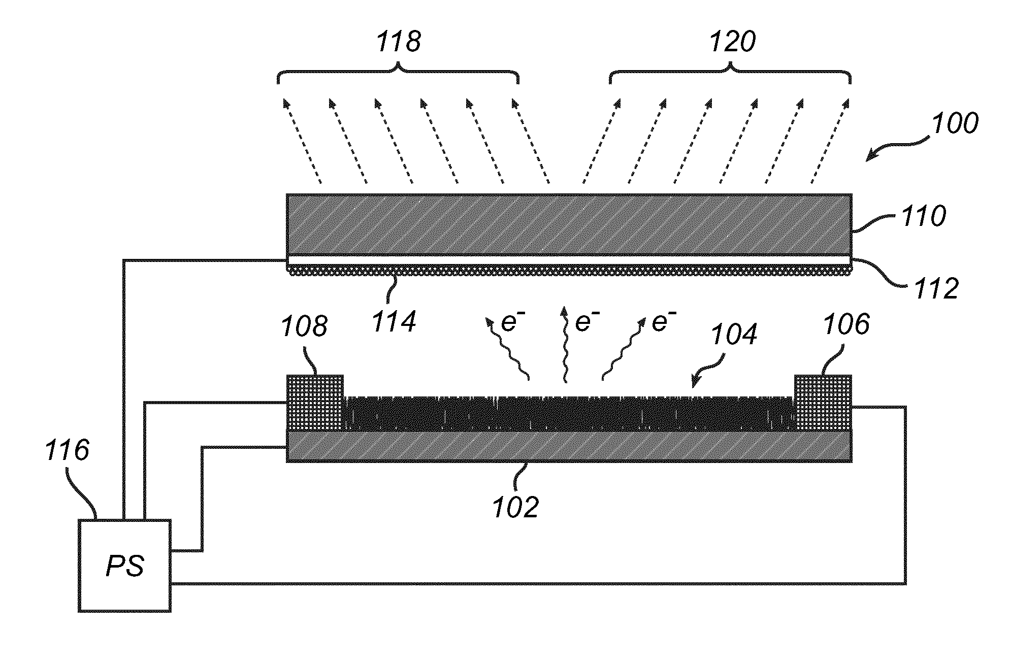 Electrical power control of a field emission lighting system
