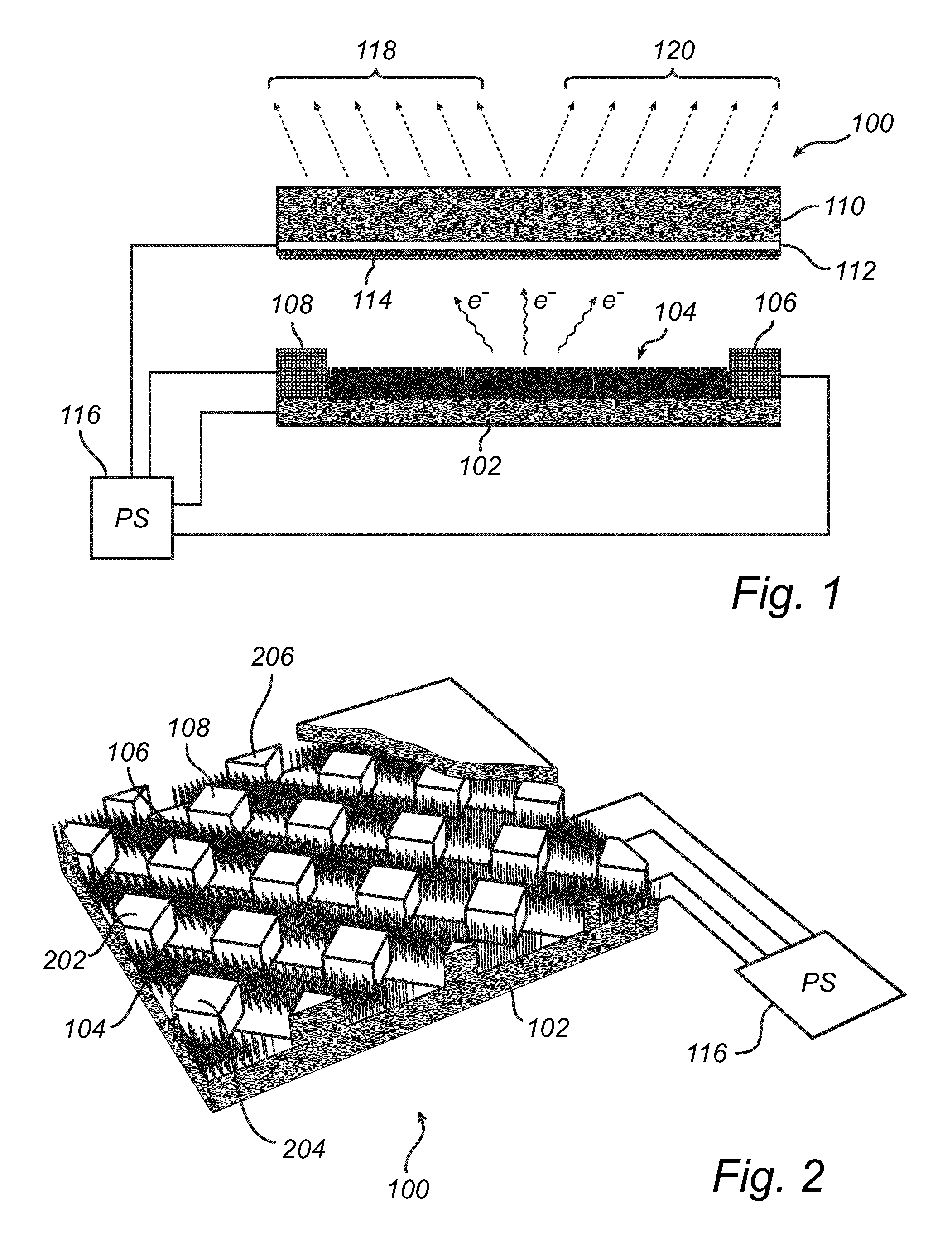Electrical power control of a field emission lighting system