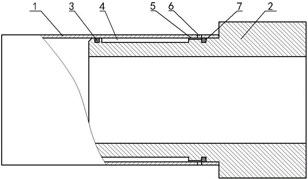 Glue joint connecting structure of composite round pipe