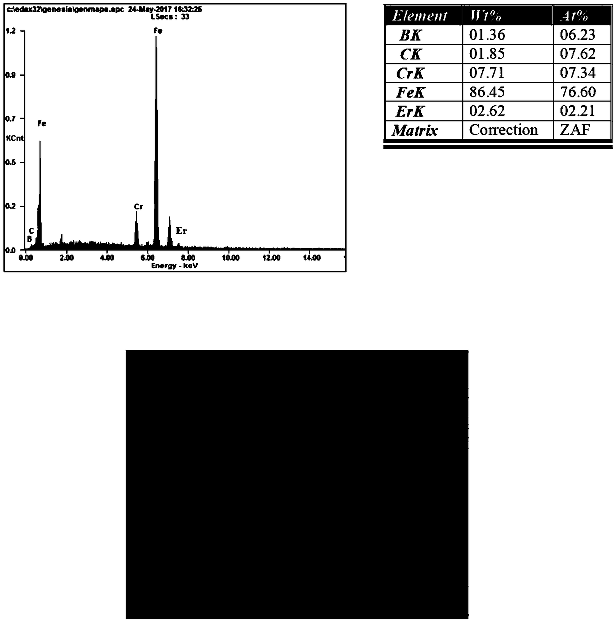 Erbium nitrate toughening high-hard alloy and casting and heat treatment method thereof