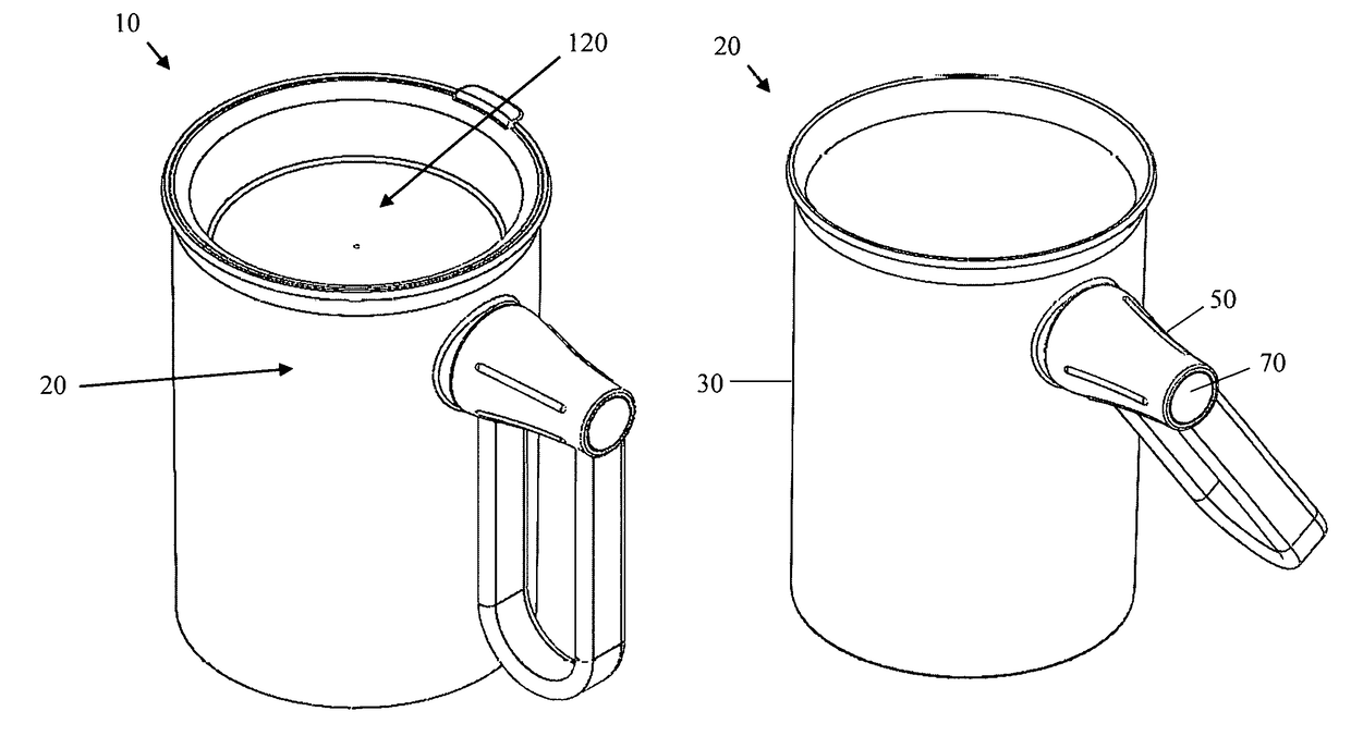 Liquid-dispensing container with single gimbal mechanism