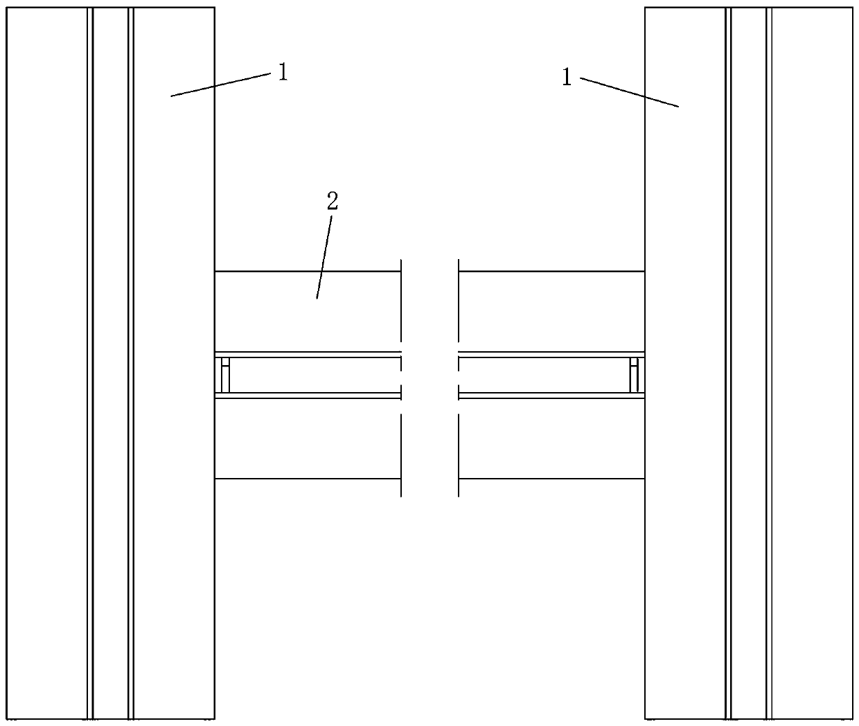 Curtain wall keel connecting structure for final installation of horizontal keels