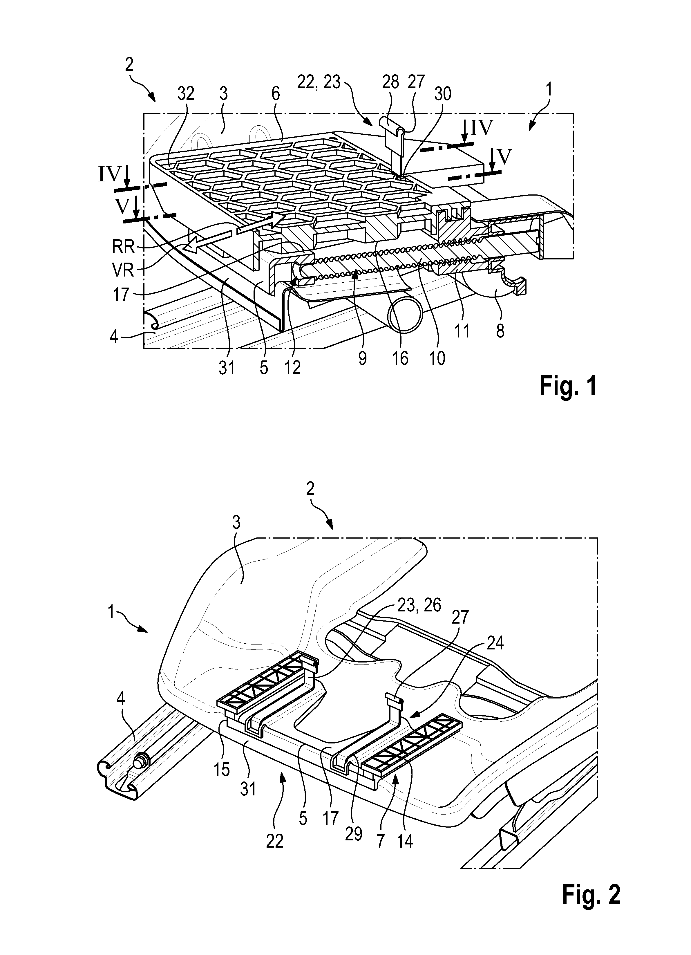 Seat depth adjustment device for a vehicle seat