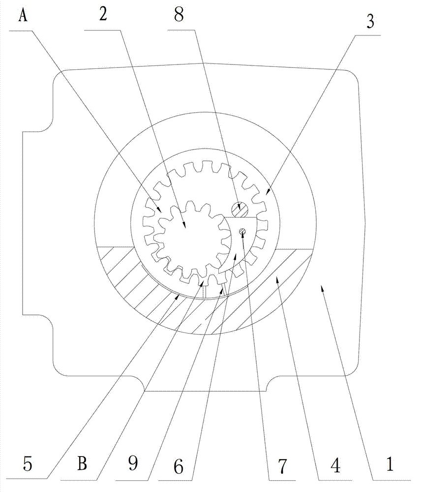 Inside engaged gear pump with static pressure supporting device