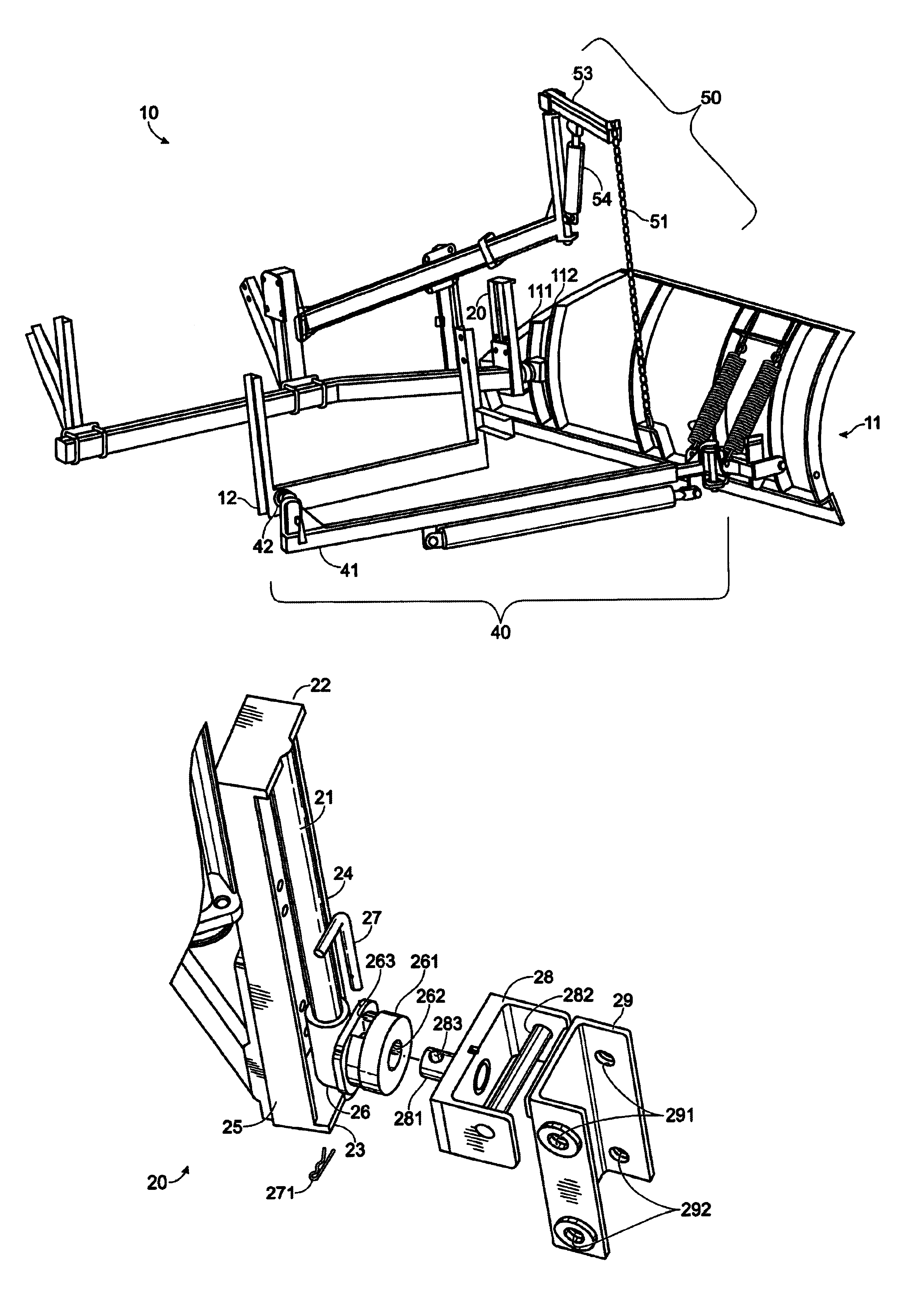 Adjustable side plow assembly