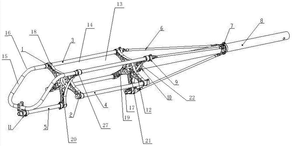 Upper beam, helicopter body and helicopter using the upper beam