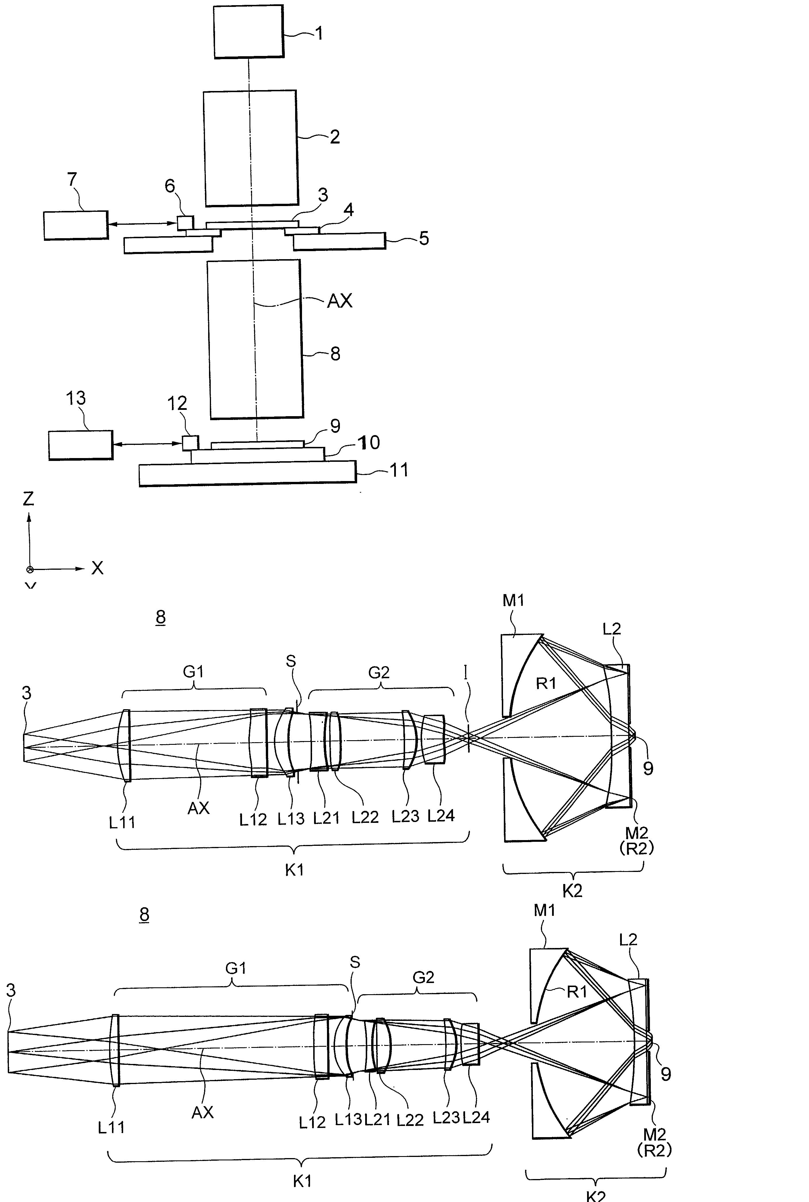 Catadioptric imaging system and a projection exposure apparatus provided with said imaging system