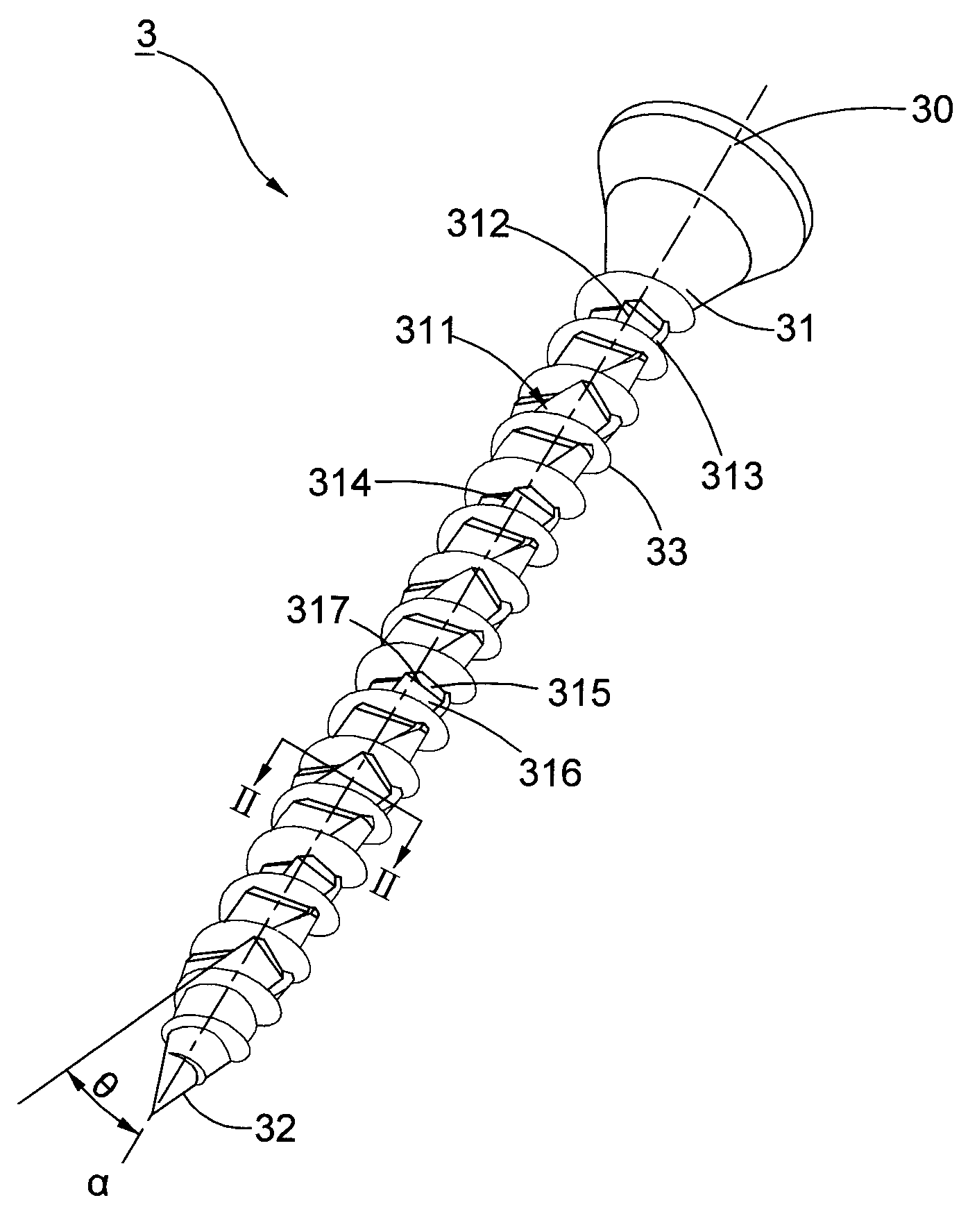 Screw for use in nonmetal objects