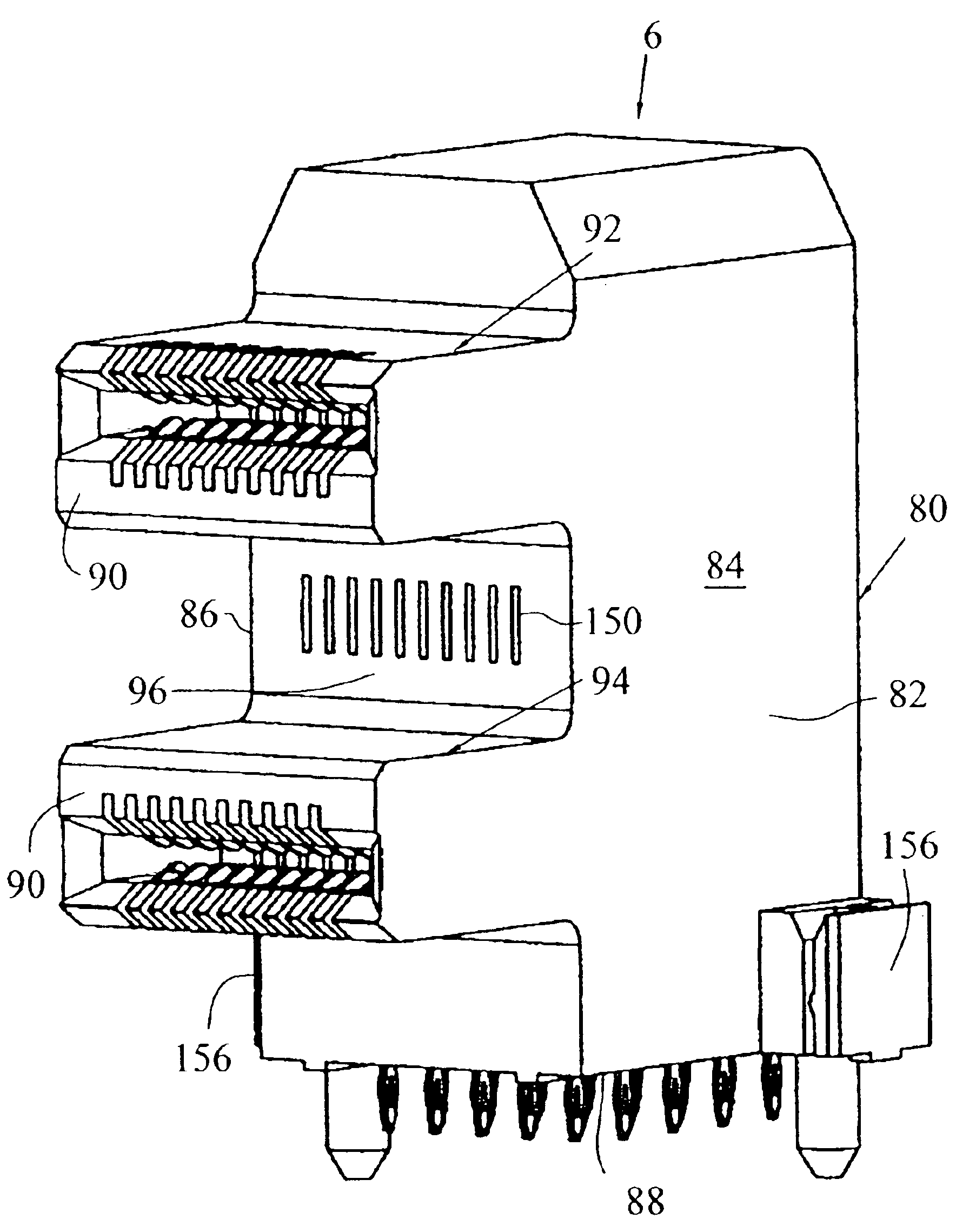 Stacked SFP connector and cage assembly