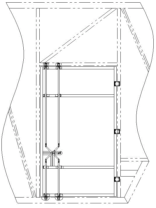 Built-in biaxial hinged door lock mechanism