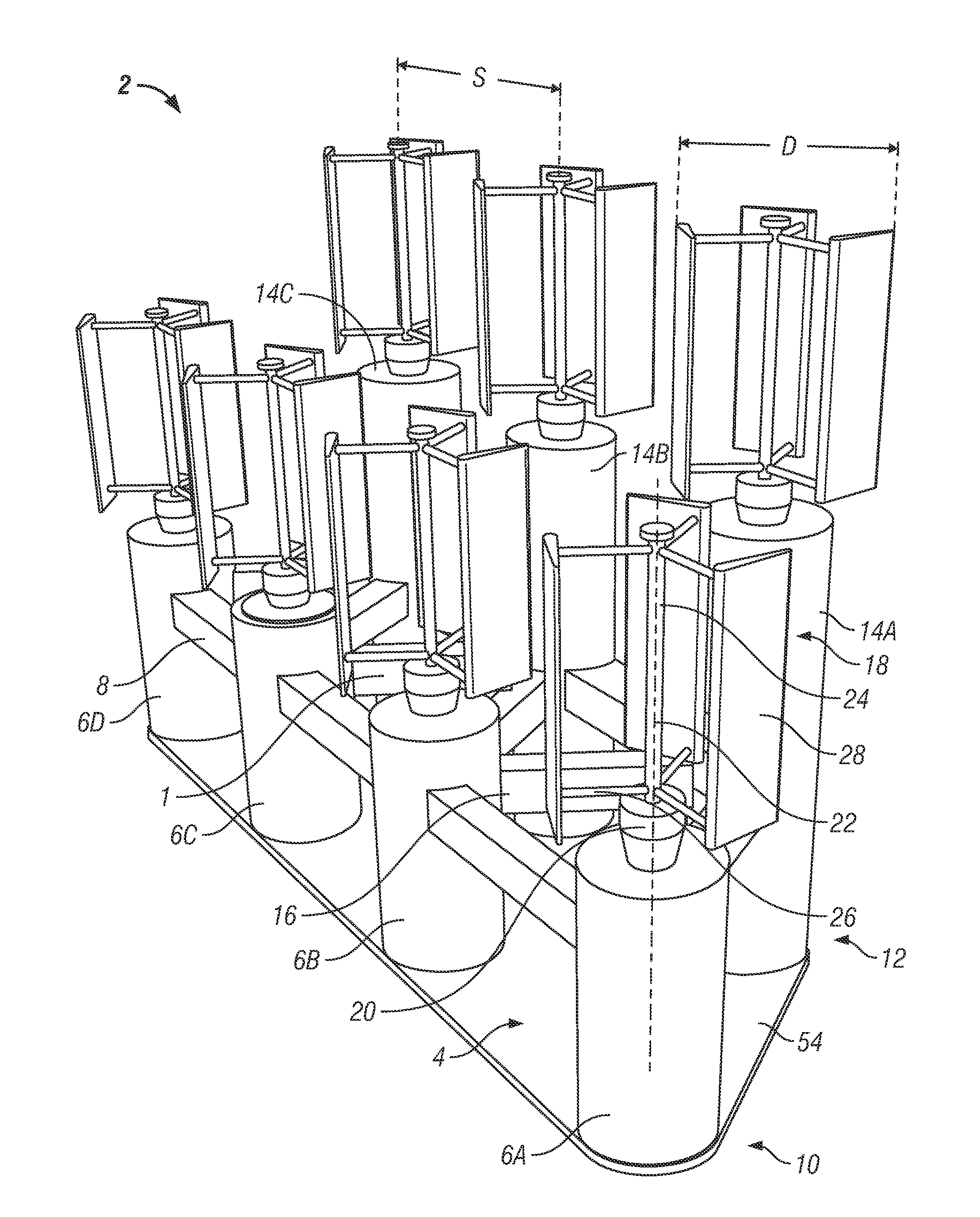 Floating vertical axis wind turbine module system and method