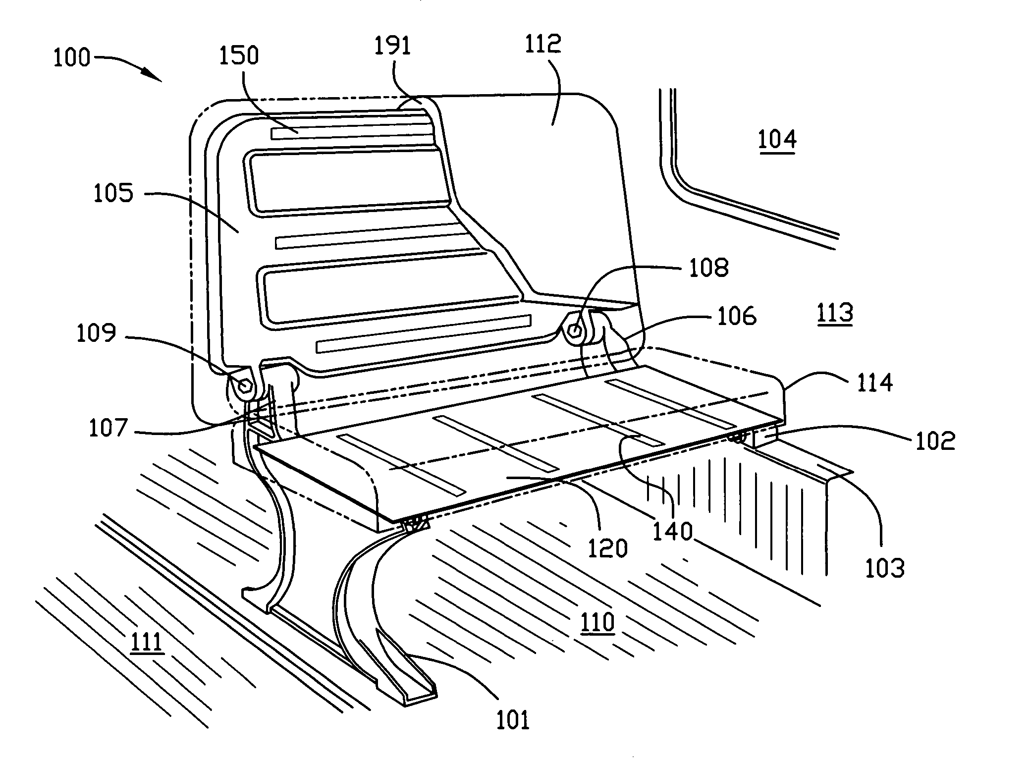 School bus seat with energy absorber
