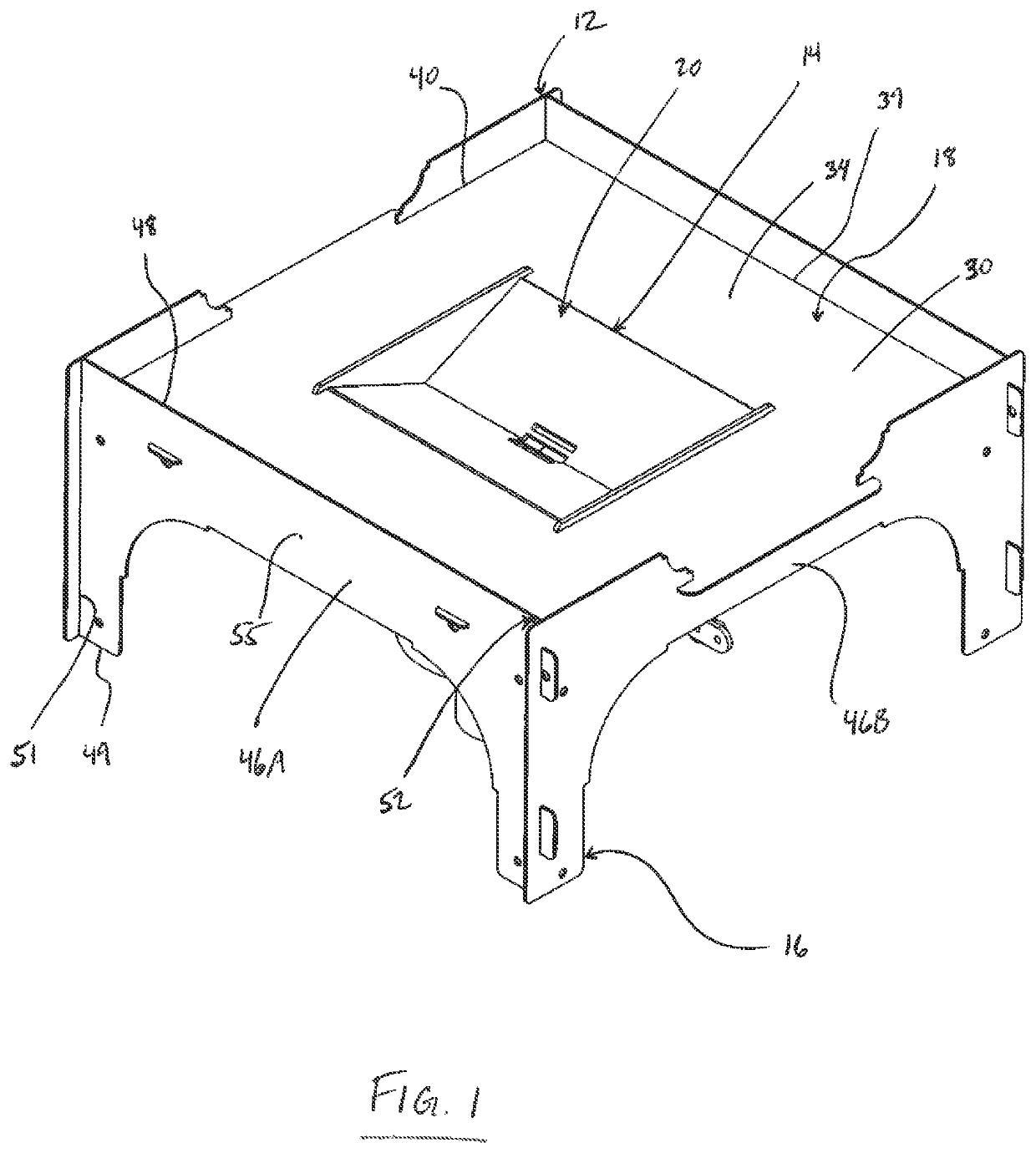 Kit comprising components made from planar sheet material for forming forge table and forge pot, and valve component for selectively communicating airflow source and forge pot