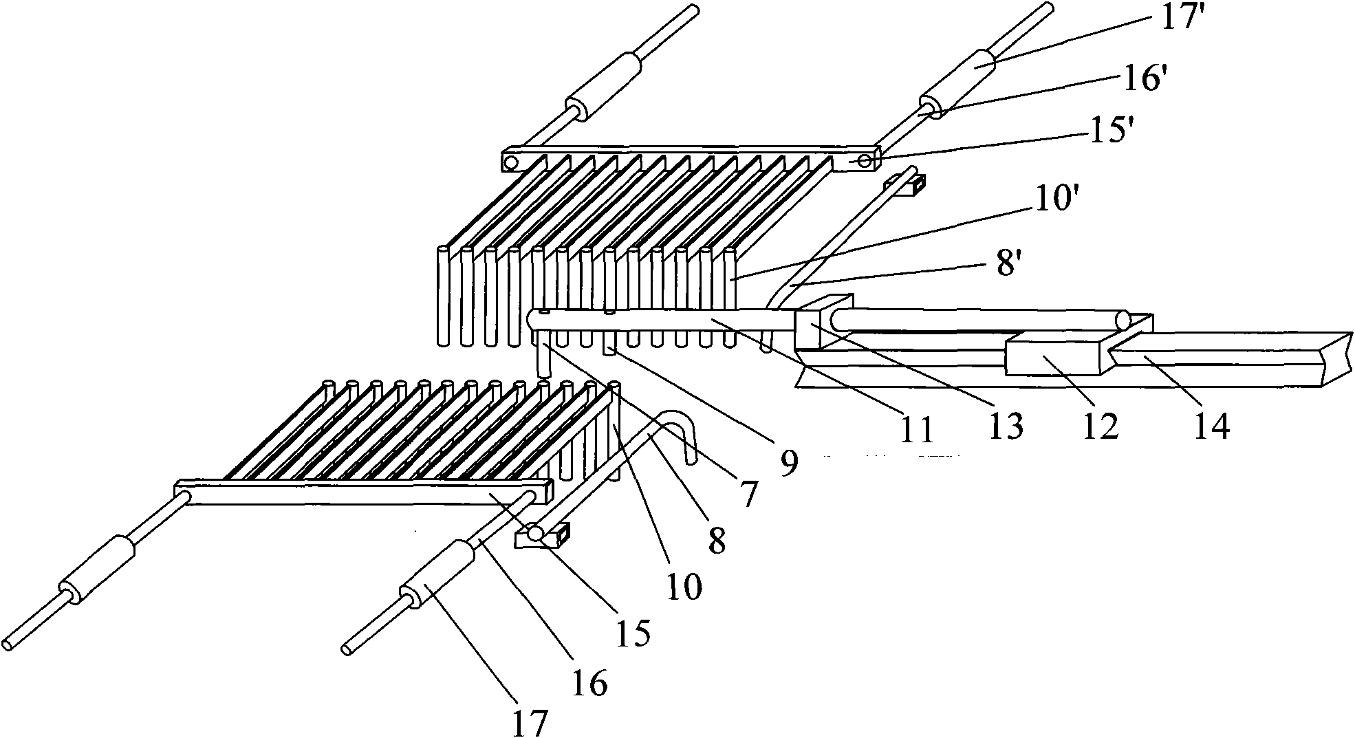 Multilayer even laid-in weaving and knitting composite structure, weaving method thereof and special device thereof