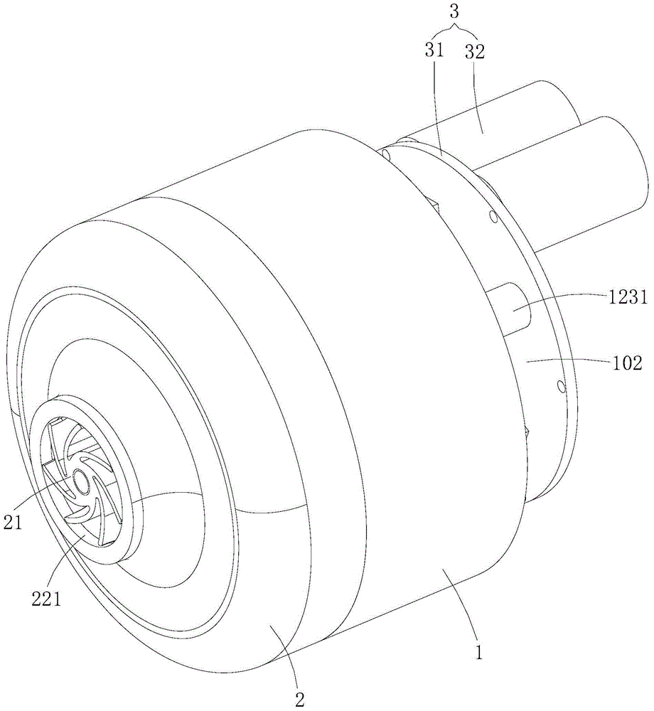 Integrated-type motor with impeller