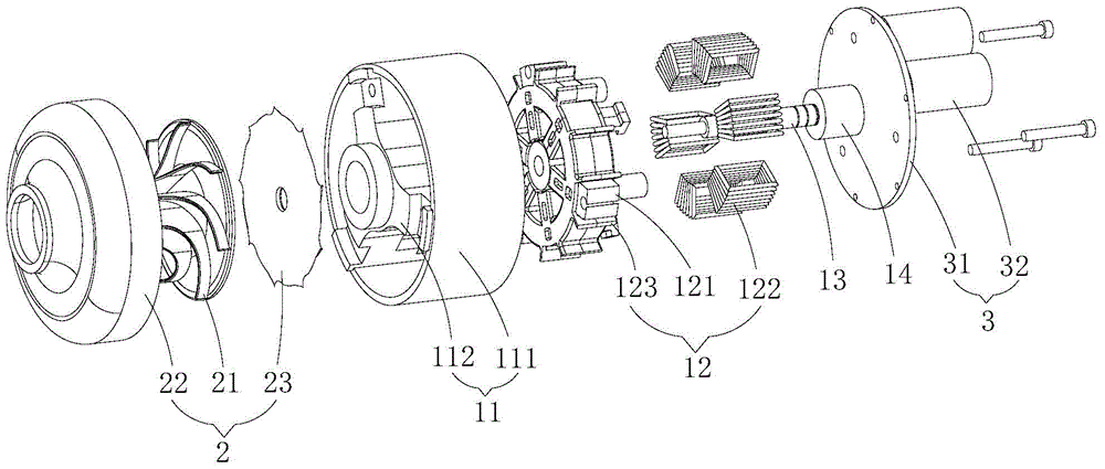 Integrated-type motor with impeller