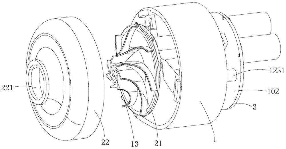 Integrated-type motor with impeller