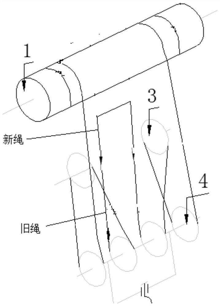 Crane wire rope replacement method