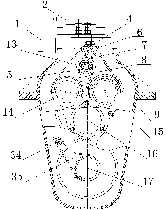 Gearbox for spraying machine