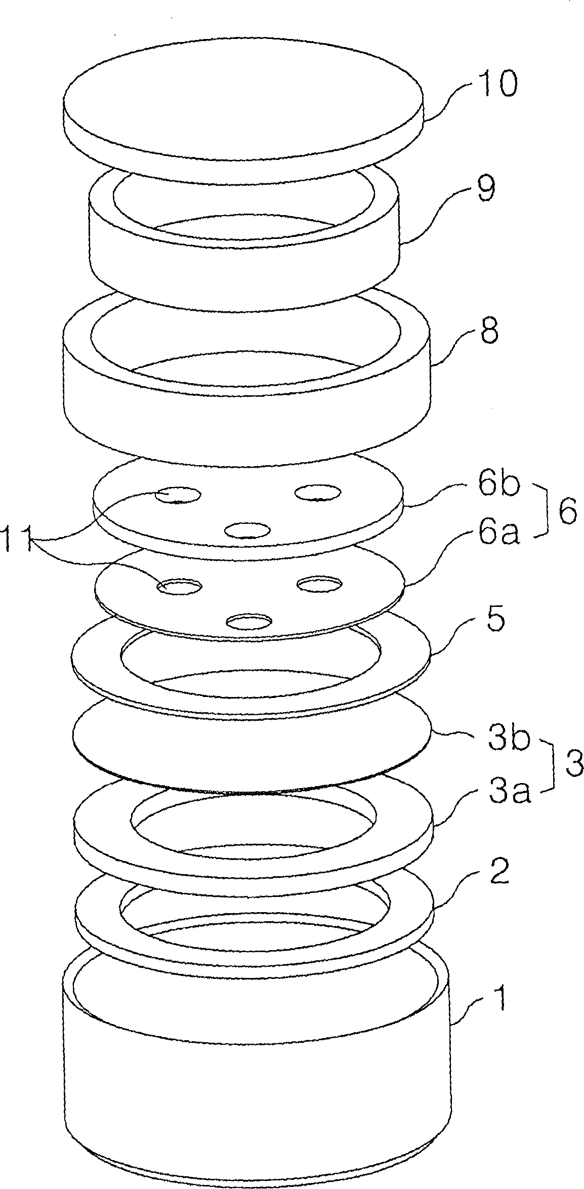 Electret microphone comprising spring washer