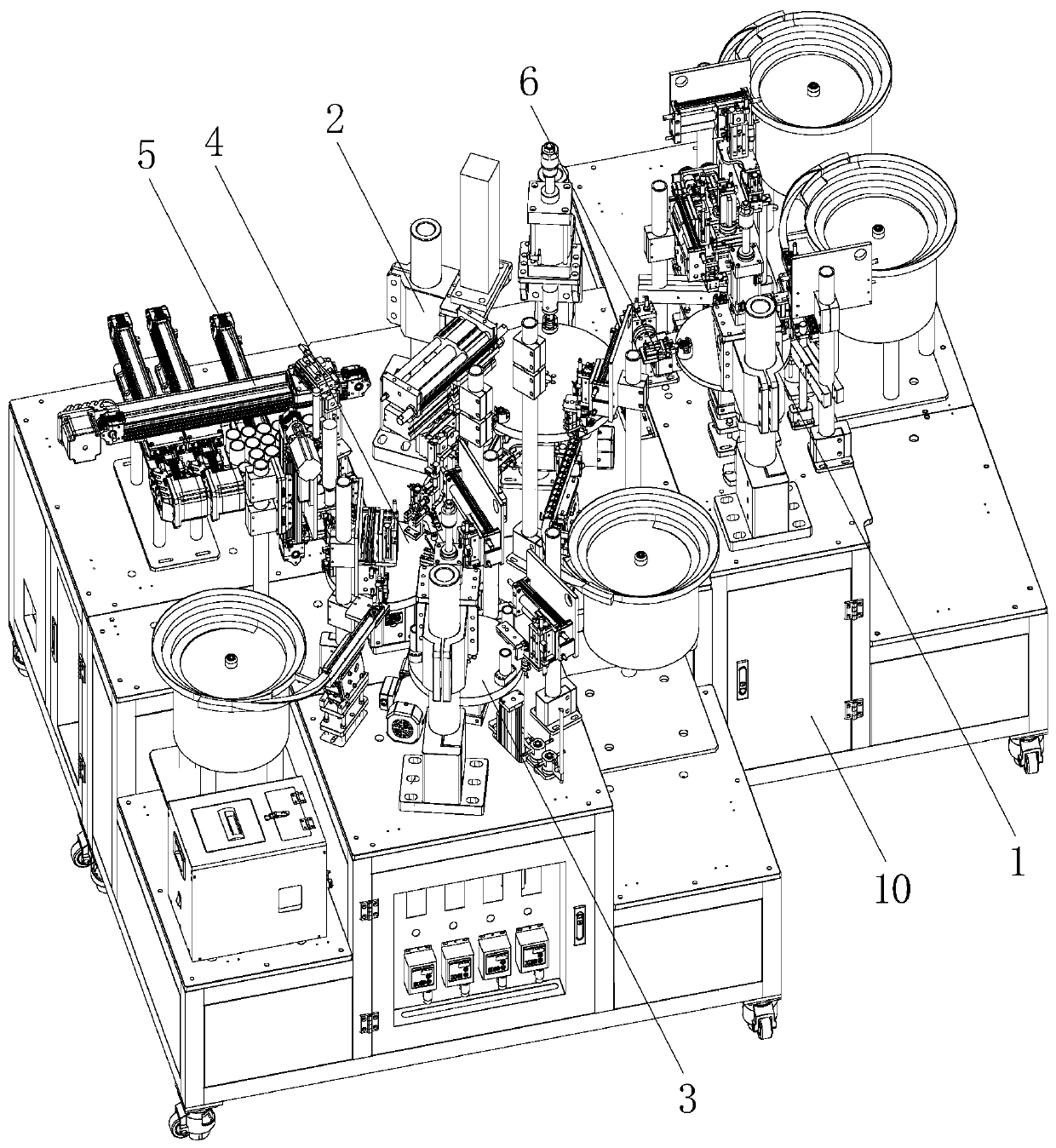 An automatic assembly machine for atomizer rocker arm assembly