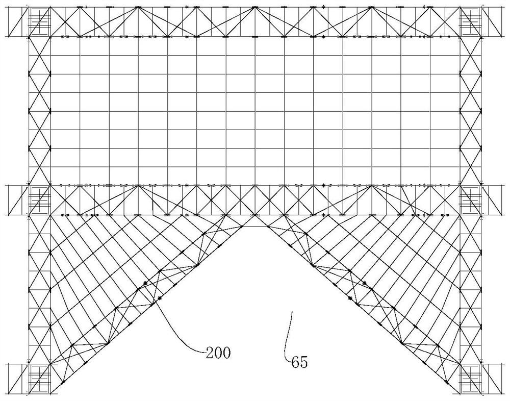 Large-span factory building roof modular installation device and construction method