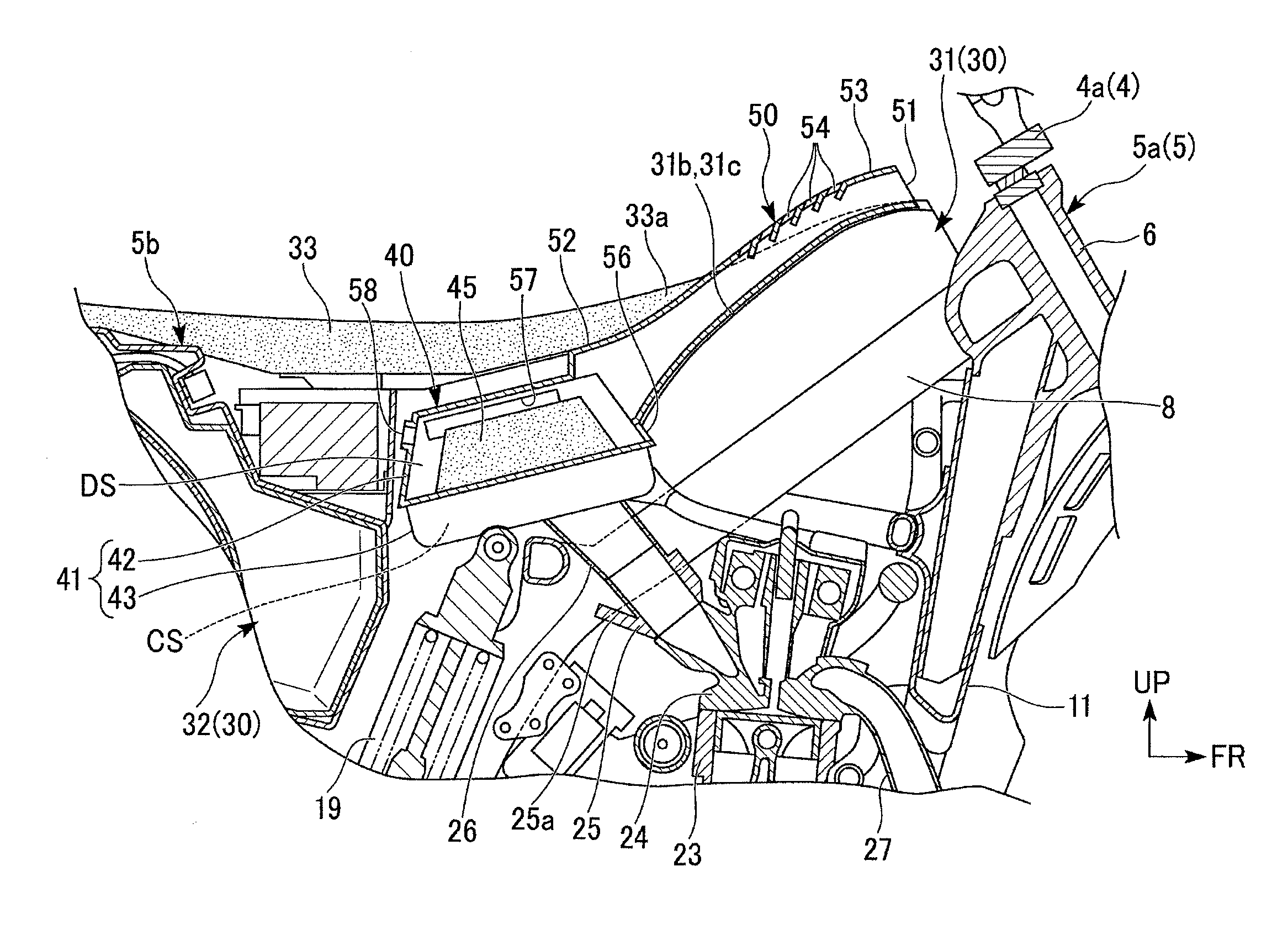 Air intake system of saddle-ride type vehicle