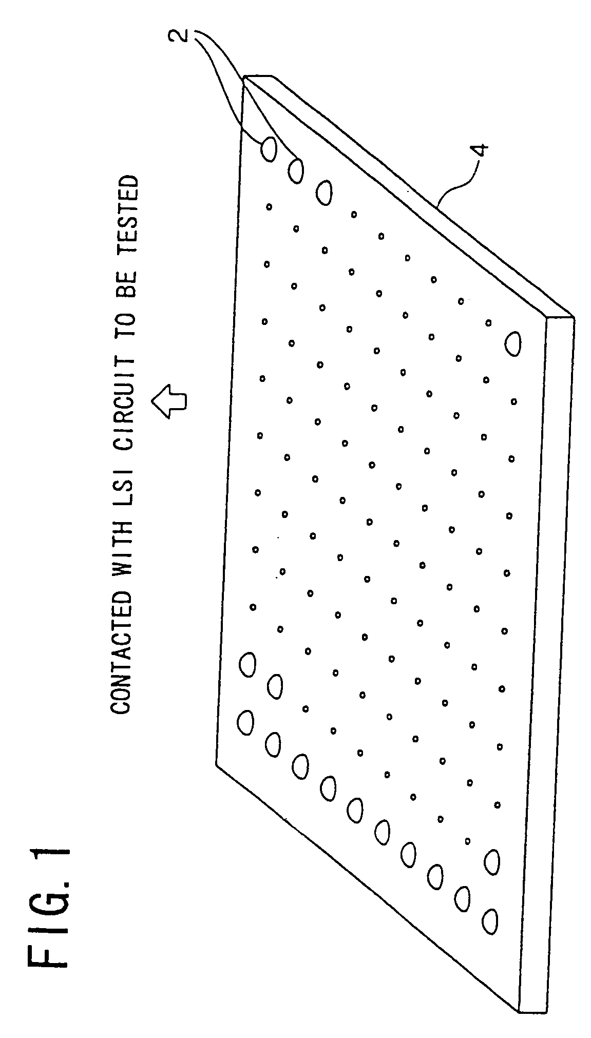 Contactor having conductive particles in a hole as a contact electrode