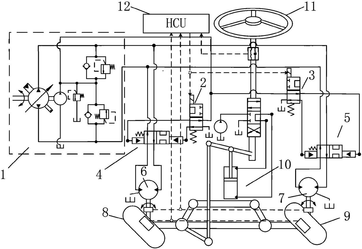 Auxiliary differential power steering control method for hydraulic hub motor